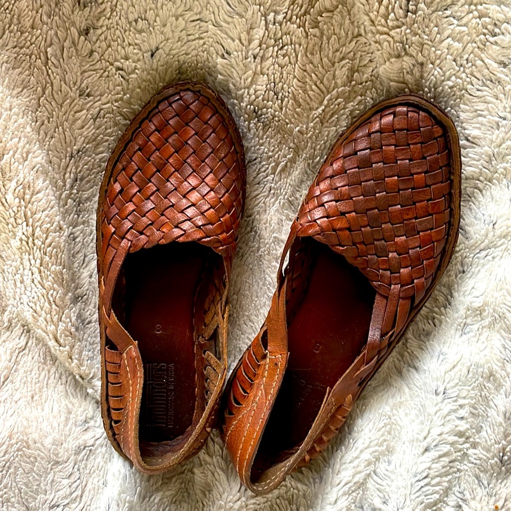Woven Leather Flats - Mohinders